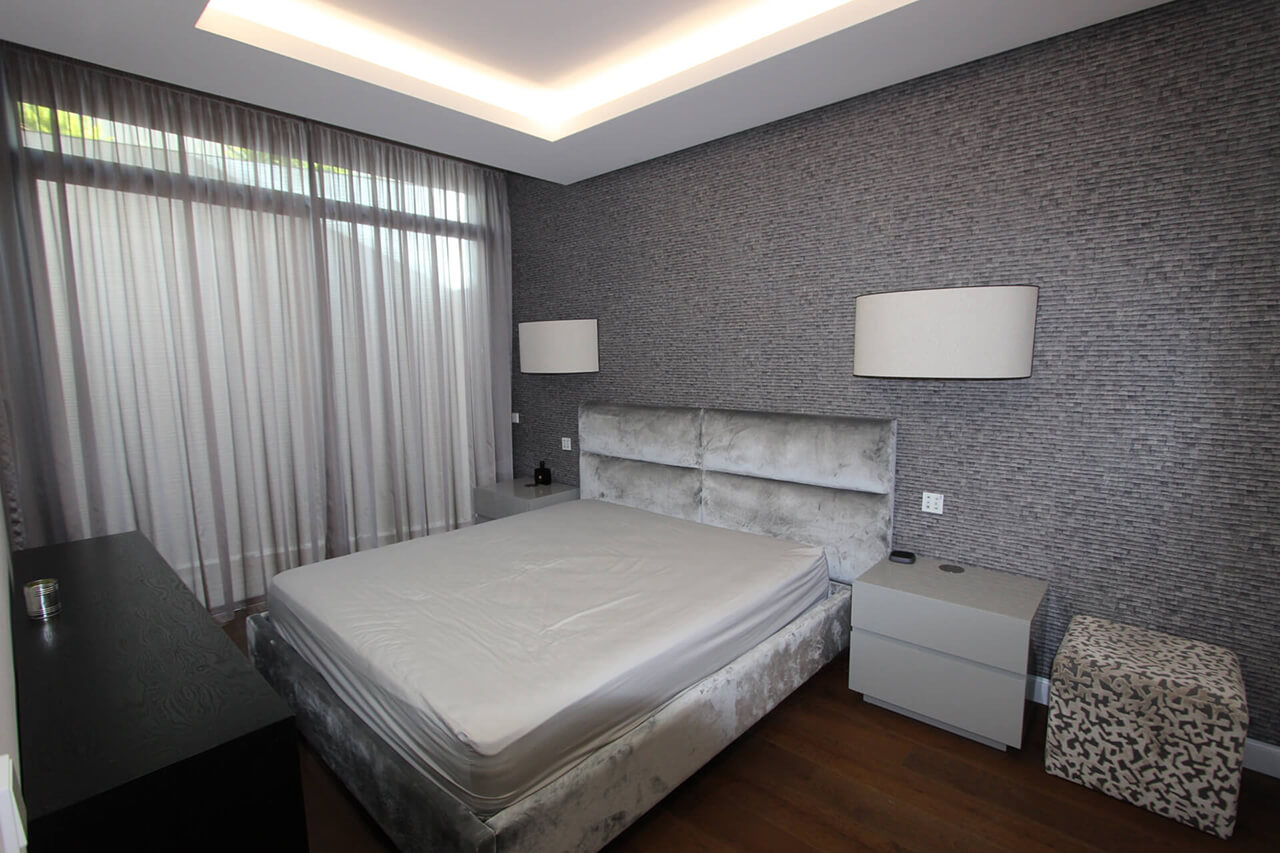 Bedroom with LED lighting